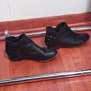 Black ankle cowboy boots